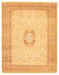 Bordered  Vintage Ivory Area rug 6x9 Turkish Hand-knotted 347653