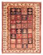 Bordered  Tribal Red Area rug 4x6 Turkish Hand-knotted 353605