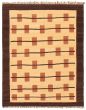 Casual  Transitional Ivory Area rug 4x6 Turkish Flat-Weave 366957
