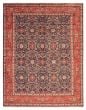 Bordered  Traditional Blue Area rug 9x12 Turkish Hand-knotted 373020