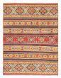 Geometric  Stripes Red Area rug 4x6 Afghan Hand-knotted 376743