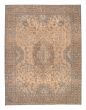 Bordered  Vintage/Distressed Brown Area rug 9x12 Turkish Hand-knotted 377181