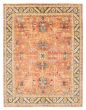 Bordered  Traditional Brown Area rug 9x12 Indian Hand-knotted 377627