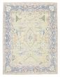 Bordered  Transitional Green Area rug 6x9 Pakistani Hand-knotted 381784