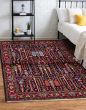 Bordered  Tribal Blue Area rug 3x5 Persian Hand-knotted 383954