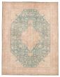 Vintage/Distressed Green Area rug 9x12 Turkish Hand-knotted 388502