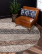Braided  Transitional Ivory Area rug Round Indian Braid weave 390393