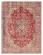 Bordered  Vintage Red Area rug 9x12 Turkish Hand-knotted 390903
