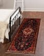 Bordered  Traditional Blue Runner rug 10-ft-runner Turkish Hand-knotted 394127