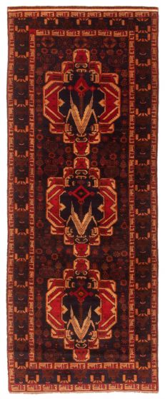 Bordered  Tribal Blue Area rug Unique Afghan Hand-knotted 348775
