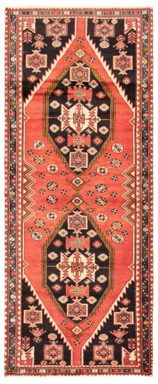 Bordered  Tribal Red Runner rug 10-ft-runner Turkish Hand-knotted 352019