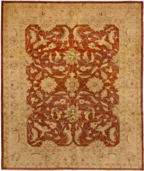 Bordered  Traditional Brown Area rug 6x9 Afghan Hand-knotted 268227