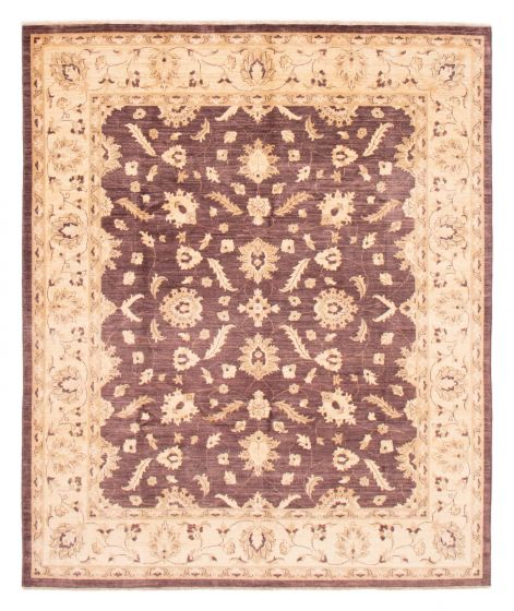 Bordered  Traditional Brown Area rug 6x9 Afghan Hand-knotted 379299