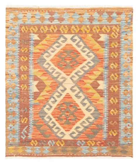 Flat-weaves & Kilims  Geometric Red Area rug Unique Turkish Flat-Weave 389459