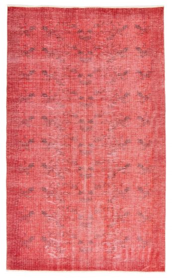 Overdyed  Transitional Red Area rug 5x8 Turkish Hand-knotted 362204