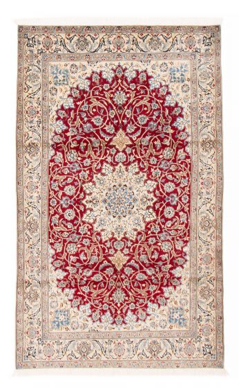 Bordered  Traditional Red Area rug 5x8 Persian Hand-knotted 382297