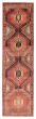 Bordered  Vintage Brown Runner rug 10-ft-runner Turkish Hand-knotted 390855
