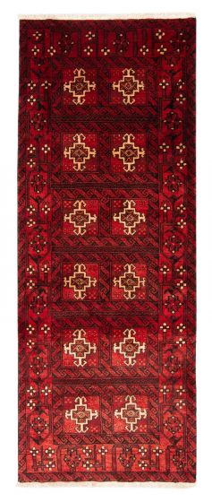 Bordered  Traditional Red Area rug Unique Afghan Hand-knotted 378689