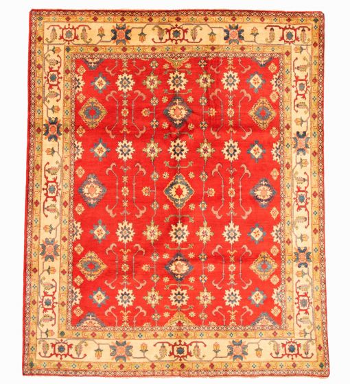 Bordered  Traditional Red Area rug 6x9 Afghan Hand-knotted 348249