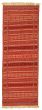 Bordered  Stripes Red Runner rug 7-ft-runner Turkish Flat-weave 334605