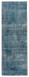 Overdyed  Transitional Blue Runner rug 12-ft-runner Turkish Hand-knotted 360687