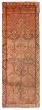 Bordered  Vintage/Distressed Brown Runner rug 14-ft-runner Turkish Hand-knotted 389553
