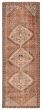 Geometric  Vintage/Distressed Brown Runner rug 10-ft-runner Turkish Hand-knotted 393037