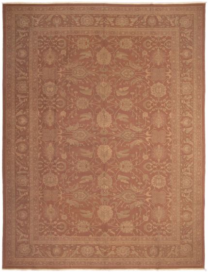 Bordered  Traditional Brown Area rug Unique Chinese Flat-weave 289143