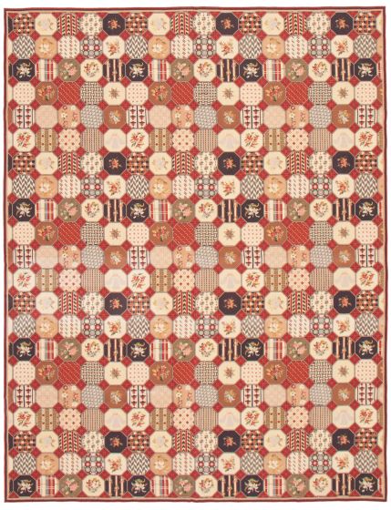 Flat-weaves & Kilims  Traditional Red Area rug 6x9 Chinese Needlepoint 368090