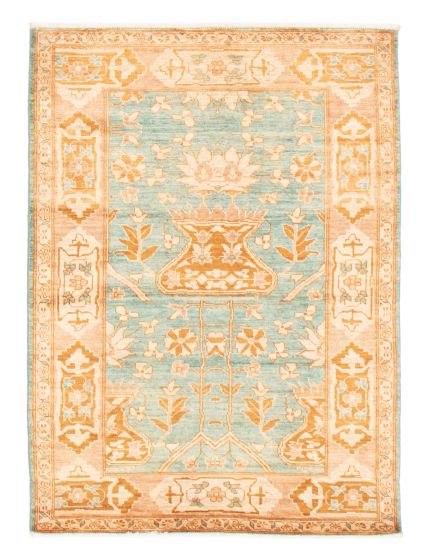 Traditional Green Area rug 3x5 Pakistani Hand-knotted 368484