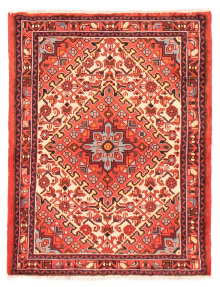 Bordered  Traditional Brown Area rug 3x5 Persian Hand-knotted 371842