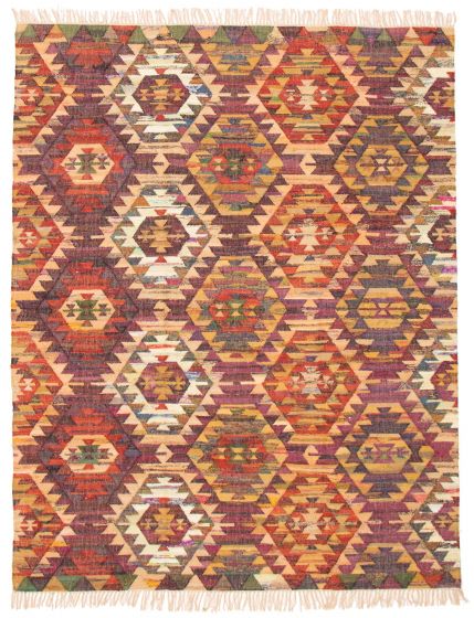 Flat-weaves & Kilims  Tribal Red Area rug 6x9 Indian Flat-Weave 373967