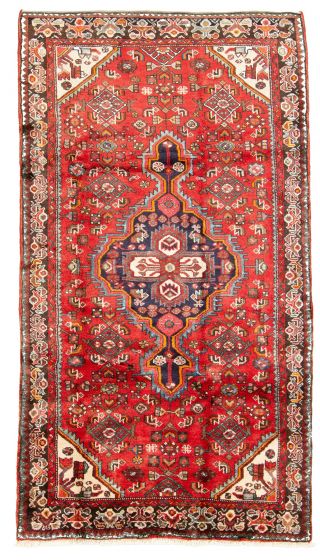 Bordered  Traditional Red Area rug 4x6 Persian Hand-knotted 309030