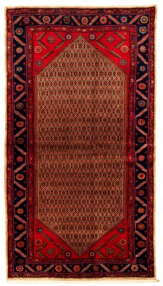 Bordered  Traditional Brown Area rug Unique Persian Hand-knotted 343257