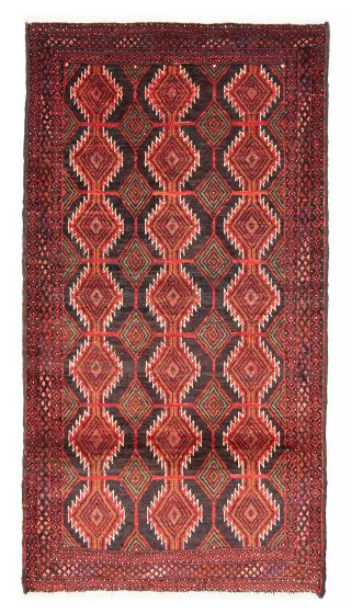 Bordered  Traditional Black Area rug 3x5 Afghan Hand-knotted 380339
