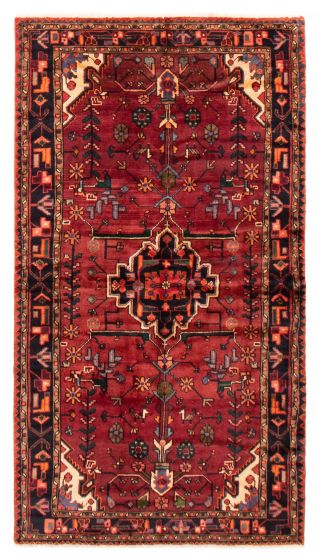 Bordered  Tribal Red Area rug Unique Turkish Hand-knotted 389342