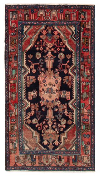 Traditional  Tribal Blue Area rug 3x5 Turkish Hand-knotted 391688