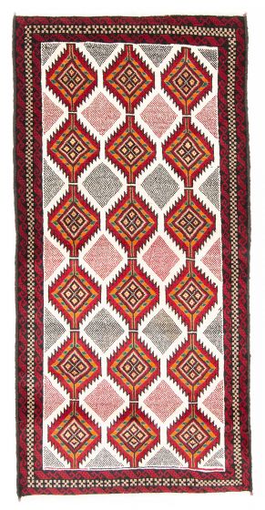 Bordered  Traditional Ivory Area rug 3x5 Persian Hand-knotted 380830