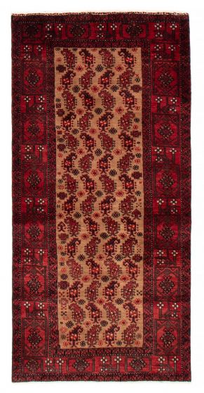 Bordered  Tribal Brown Area rug 3x5 Afghan Hand-knotted 384589