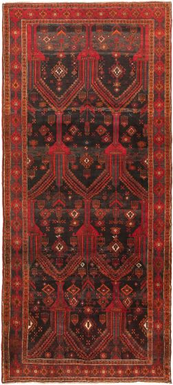 Bordered  Traditional Black Area rug Unique Turkish Hand-knotted 318678