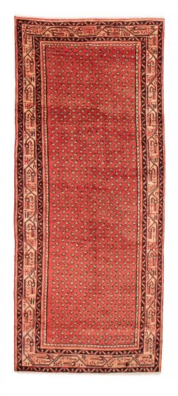 Bordered  Tribal Red Runner rug 8-ft-runner Indian Hand-knotted 385565