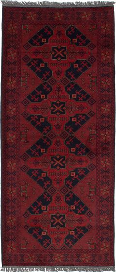 Geometric  Tribal Red Runner rug 6-ft-runner Afghan Hand-knotted 235795