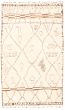 Moroccan  Tribal Ivory Area rug 5x8 Pakistani Hand-knotted 310749