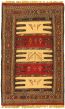 Bordered  Tribal Red Area rug 3x5 Turkish Flat-weave 333668