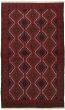 Bordered  Tribal Red Area rug 3x5 Afghan Hand-knotted 334948
