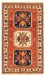Bordered  Traditional Brown Area rug 5x8 Indian Hand-knotted 346231