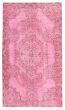Bordered  Transitional Pink Area rug 5x8 Turkish Hand-knotted 361287