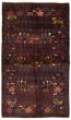 Bordered  Tribal Blue Area rug 4x6 Afghan Hand-knotted 365391
