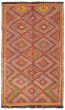 Flat-weaves & Kilims  Geometric Red Area rug Unique Turkish Flat-Weave 369864