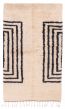 Moroccan  Transitional Ivory Area rug 5x8 Indian Hand-knotted 387394